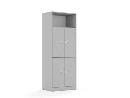 Regał Blox Base 70 5P 4F2 706x466x1869 korpus szary/4x front szary