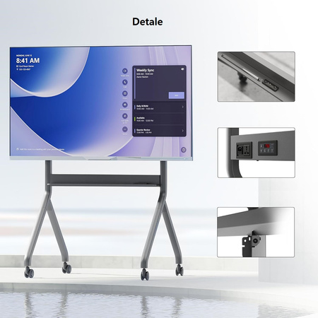 Elektryczny mobilny stojak TV wózek do telewizorów LCD LED 75" - 90"