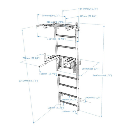 Drabinka gimnastyczna BenchK 722W