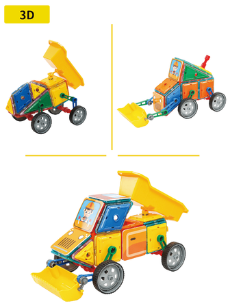 Klocki magnetyczne - Magical Magnet Pojazdy Mechaniczne 6w1 98 el.