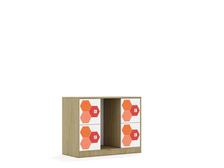Regał na pojemniki Blox Hex 110 2PG 4F1 1049x466x813 