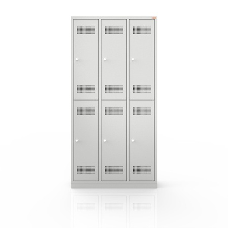 Szafka skrytkowa BHP 6-drzwiowa, 3-kolumnowa