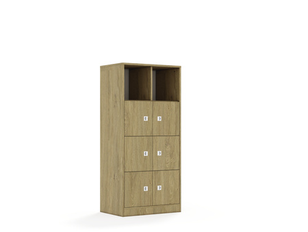 Regał Blox Base 70 4PP 6F1 706x466x1517 korpus szary/6x front biały