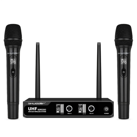 Mikrofony bezprzewodowe Shudder SDR2203 1x doręczny + 1x nagłowny