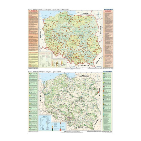 DUO Mapa krajoznawcza Polski - historia i kultura / przyroda - dwustronna mapa ścienna