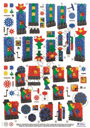 Zestaw klocków konstrukcyjnych Morphun GearPhun 500 el. + Instrukcje 60 str. A4