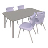 Zestaw 1x Stół SMART Prostokąt 120cm rozmiar + 4x krzesło CLASSIC- rozmiar 0
