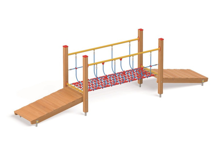 Pomost linowy z trapami