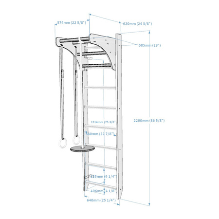 Drabinka gimnastyczna BenchK 111 + A204