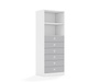Regał Blox Base 70 5P 6S 706x466x1869 korpus biały/6x szuflada szara