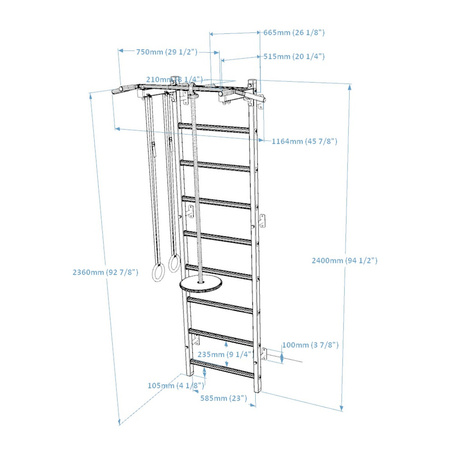 Drabinka gimnastyczna BenchK 721B + A076