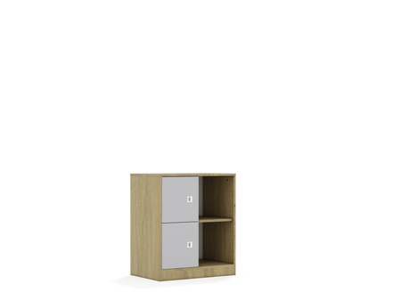 Regał Blox Base 70 2PP 2F1 706x466x813 korpus dąb/2x front szary - wariant 5