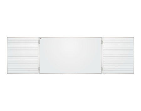 Tablica rozkładana tryptyk biała lakierowana suchościeralna PREMIUM - NADRUK do wyboru