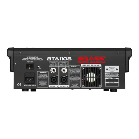 Powermikser 8 kanałowy Brass Tone Audio 2X170W BTA1108