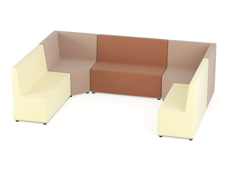 Zestaw puf Tobo 7 brązowy, rozmiar 0