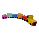 Kolorowy pociag 6 elementów - zestaw kształek rehabilitacyjnych