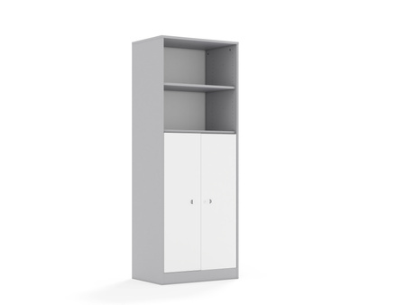 Szafa Blox Base 70 5P 2F3 706x466x1869 korpus szary/2x front biały