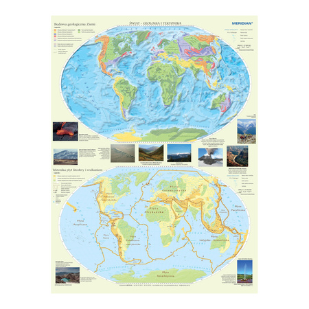 Świat - geologia i tektonika - mapa ścienna