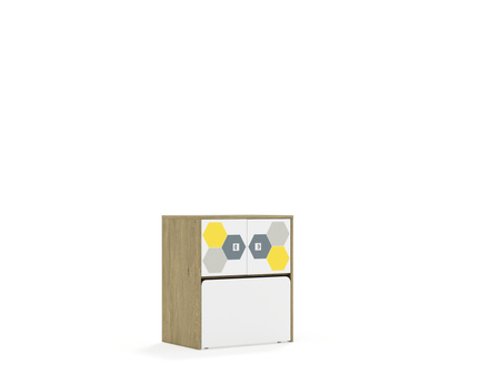 Regał Blox Hex  70 2PP 2F1 ze skrzynią 706x466x813