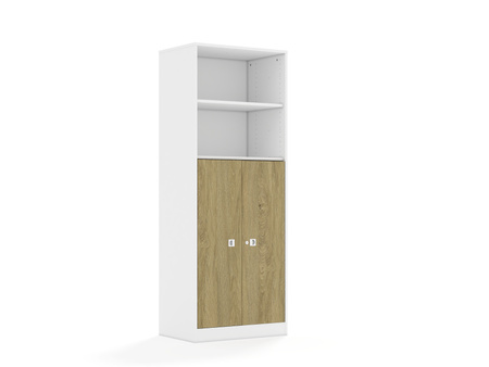 Szafa Blox Base 70 5P 2F3 706x466x1869 korpus biały/2x front dąb