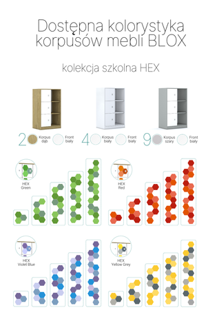 Regał Blox Hex 70 3P 2F2 ze skrzynią 706x466x1165