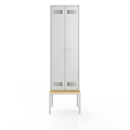 Szafa ubraniowa BHP 2-drzwiowa z ławką wysuwaną