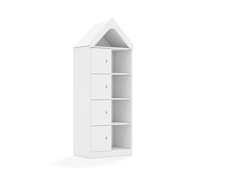 Regał Blox Base 70 4PP 4F1 z daszkiem 706x466x1927 korpus biały/4x front biały - wariant 2