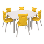 Zestaw 2x Stół SMART trapez 140cm + 6x krzesło CLASSIC