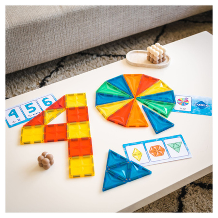 COBLO, magnetyczne klocki konstrukcyjne Basic 100 elem. + 74 edu zadania