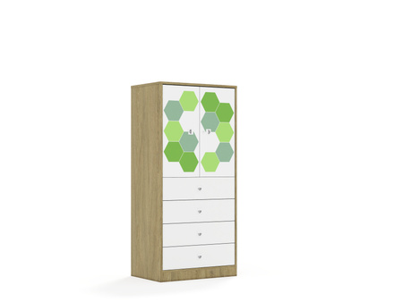 Szafa Blox Hex Green 70 4P 2F2 4S 706x466x1517 