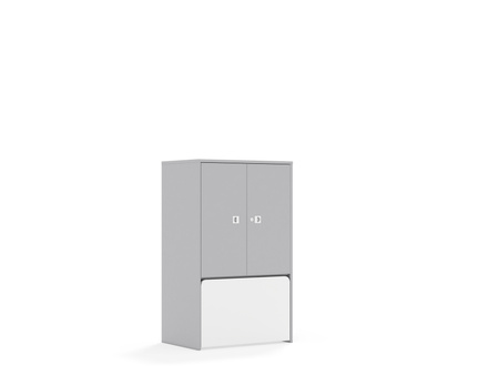 Regał Blox Base 70 3P 2F2 ze skrzynią 706x466x813 korpus szary/2x front szary