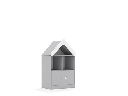 Regał Blox Base 70 2PP 2F1 z daszkiem 706x466x1223 korpus szary/2x front szary - wariant 1