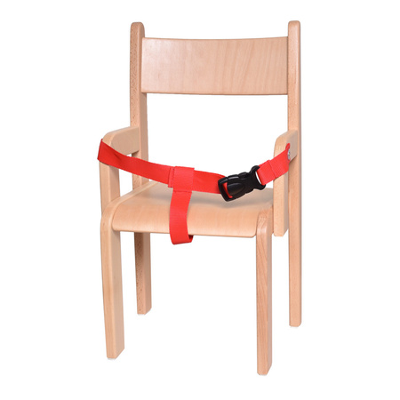 Krzesło drewniane Miś z podłokietnikami i szelkami