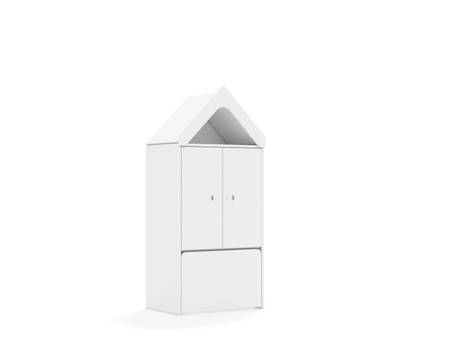 Regał Blox Base 70 3P 2F2 ze skrzynią i daszkiem 706x466x1575 korpus biały/2x front biały