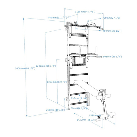 Drabinka gimnastyczna BenchK 733B