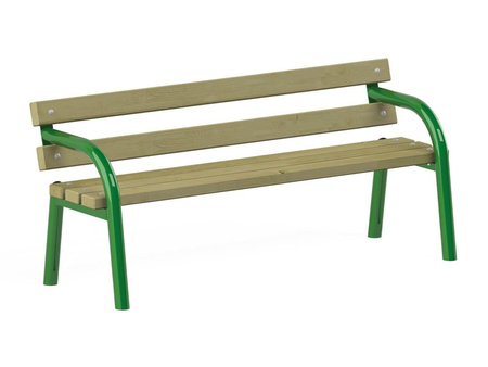 Ławka z rur stała z oparciem