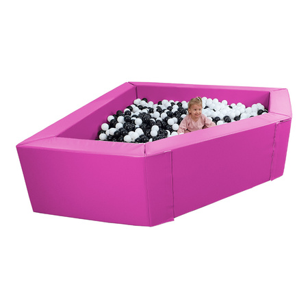 Basen narożny 2 x 2 m z ekoskóry z piłeczkami, wysokość 60 cm