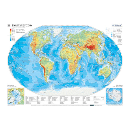 Świat - Mapa fizyczna z elementami ekologii 