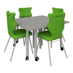 Zestaw 4x Stół MOVE Trójkąt+ 4x krzesło CLASSIC