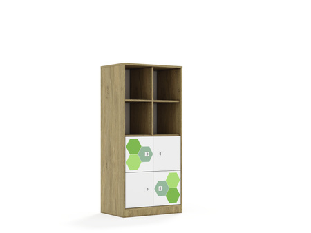 Regał Blox Hex Green 70 4PP 4F1 706x466x1517 