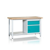 Stół warsztatowy 2-modułowy z szafką WSZ-B i półką W-P1