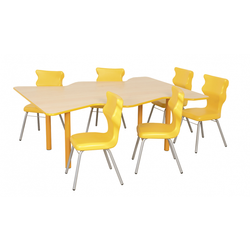 ZESTAW STOŁÓWKOWY STÓŁ FALA + 6 KRZESEŁ