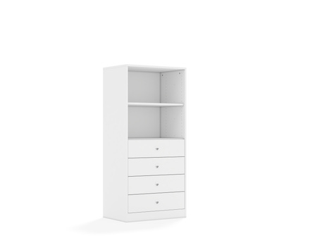 Regał Blox Base 70 4P 4S 706x466x1517 korpus biały/4x szuflada biała