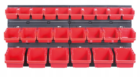 Zestaw 24 pojemników magazynowych / warsztatowych