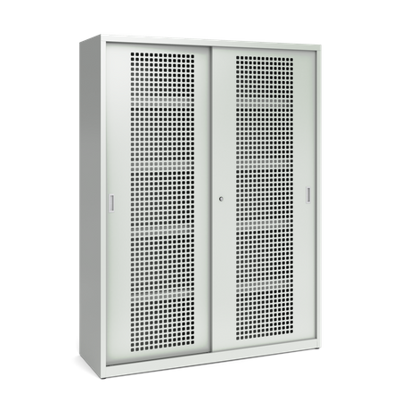 Szafa sportowa z drzwiami przesuwnymi perforowanymi