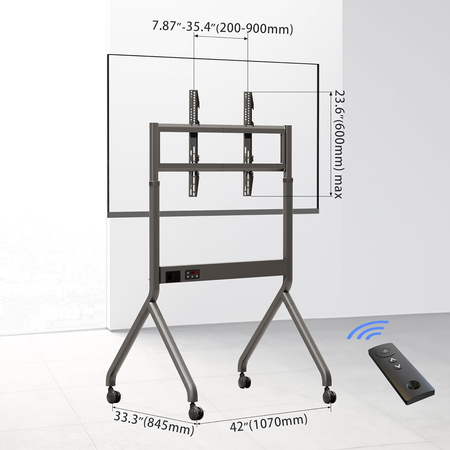 Elektryczny mobilny stojak TV wózek do telewizorów LCD LED 75" - 90"