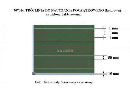 Tablica zielona lakierowana magnetyczna z nadrukiem