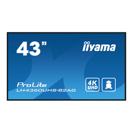 Monitor DigitalSignage iiyama LH4360UHS-B2AG 43" ELED VA 4K, 500cd/m2, Android11, iisignage2, 24/7
