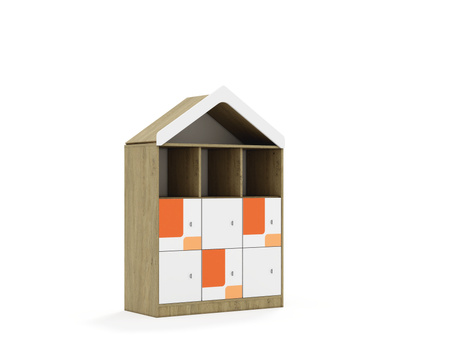 Regał Blox Pastel 110 3PP 6F1 z daszkiem 1049x466x1575 