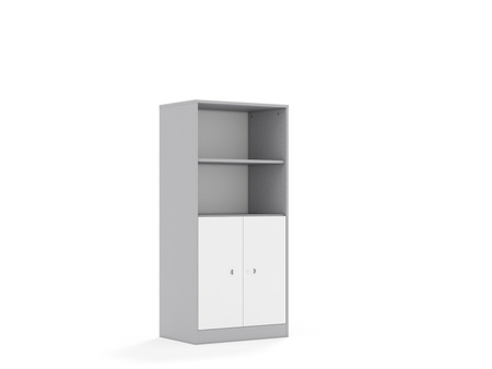 Regał Blox Base 70 4P 2F2 706x466x1517 korpus szary/2x front biały